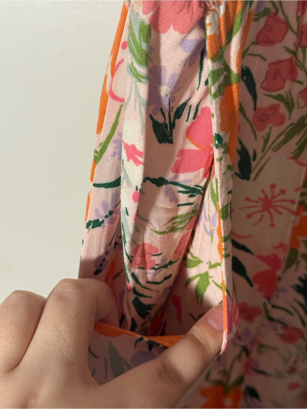 AUW Pink and Orange Floral Midi Dress - Picture 5 of 5